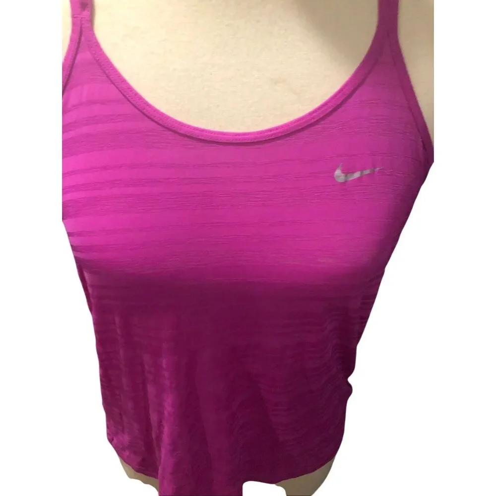Nike pink string racerback running outdoor tank top size S